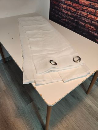 CORTINA TRANSLUCIDA 228X228 BLANCO  C OJALES NUEVA