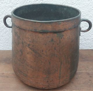 OLLA DE COBRE ASA DE HIERRO
