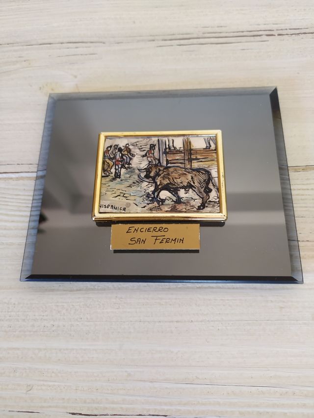 Placa Encierro San Fermín en plata