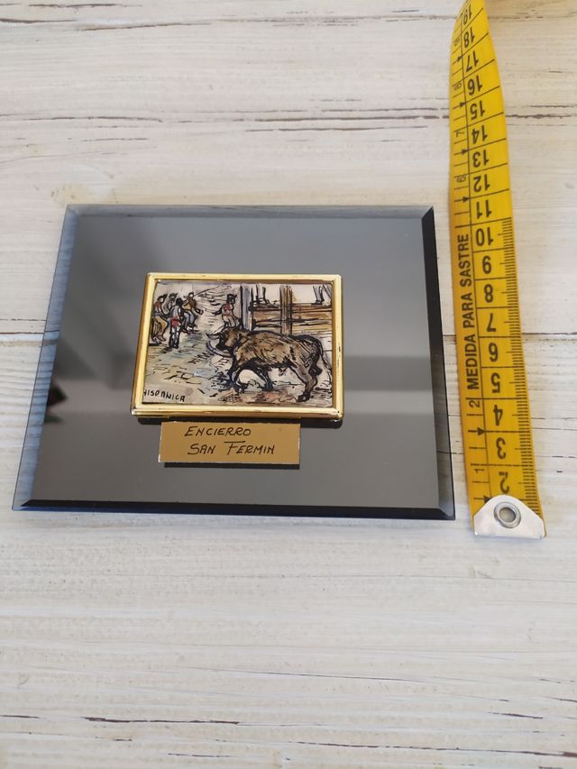 Placa Encierro San Fermín en plata