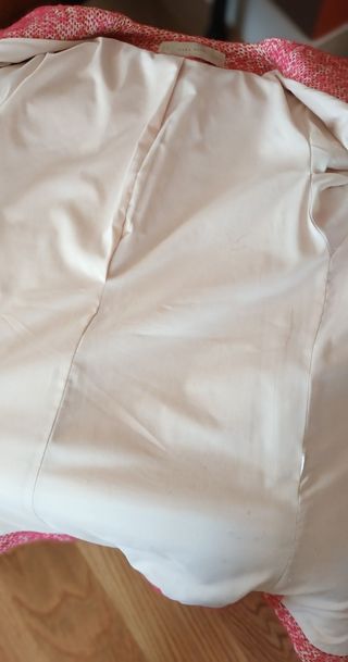 Chaquetón 3/4 rosa jaspeado Zara