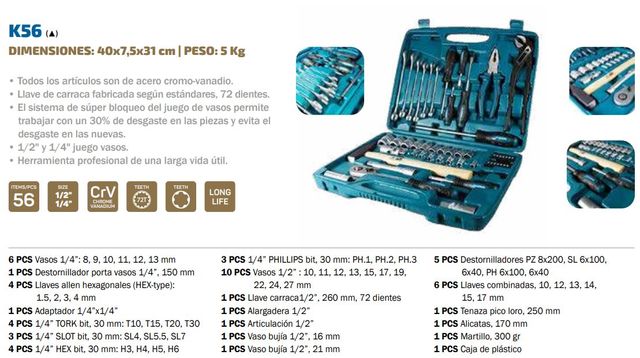 kit herramientas maleta rigida hyundai