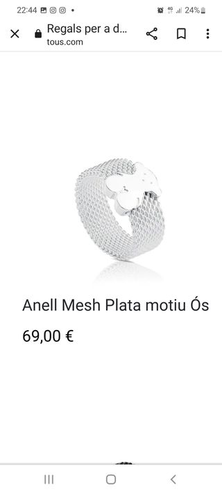 Anillo Mesh TOUS