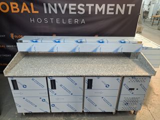 MESA PIZZERA CON MARMOL 3 PUERTAS INDUSTRIAL NUEVA