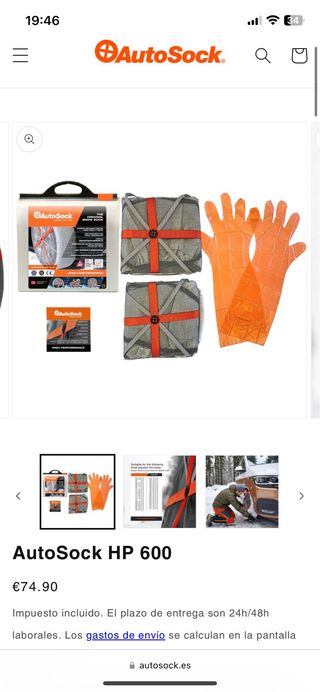 Cadenas fundas coche para nieve nuevas Autosock