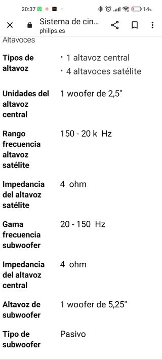 Sistema de cine en casa 5.1