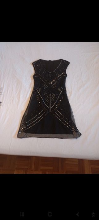 Vestido Zara talla XS negro lentejuelas