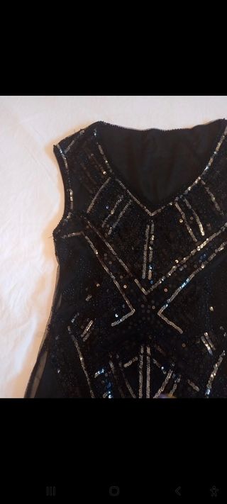 Vestido Zara talla XS negro lentejuelas