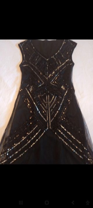 Vestido Zara talla XS negro lentejuelas