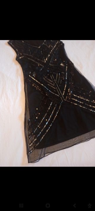 Vestido Zara talla XS negro lentejuelas