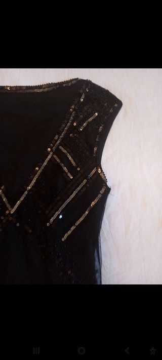Vestido Zara talla XS negro lentejuelas