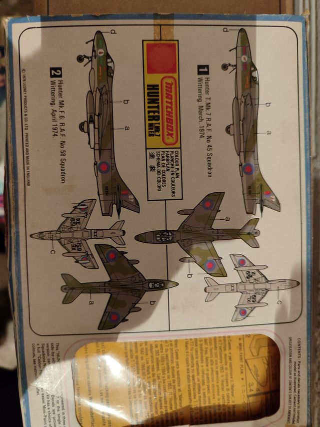 Maqueta avión militar Hunter matchbox