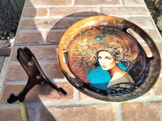 Vassoio e portavassoio decuoupage 