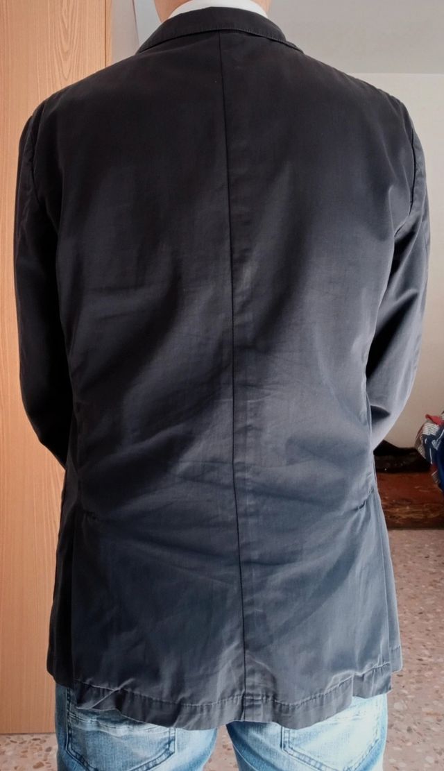 Giacca uomo in cotone blu made in Italy