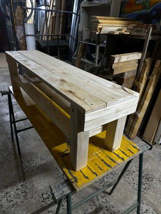 oferta banco madera zapatero envejecido