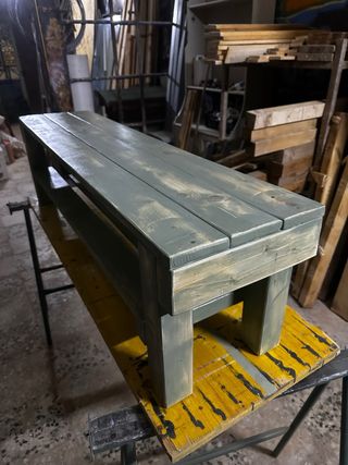oferta banco madera zapatero envejecido