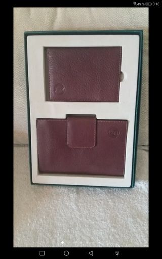 Cartera y monedero de piel / VINTAGE 