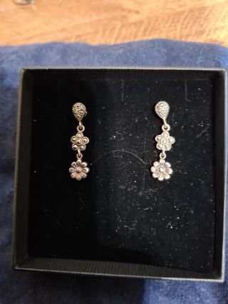 Pendientes plata y marquesinas. 