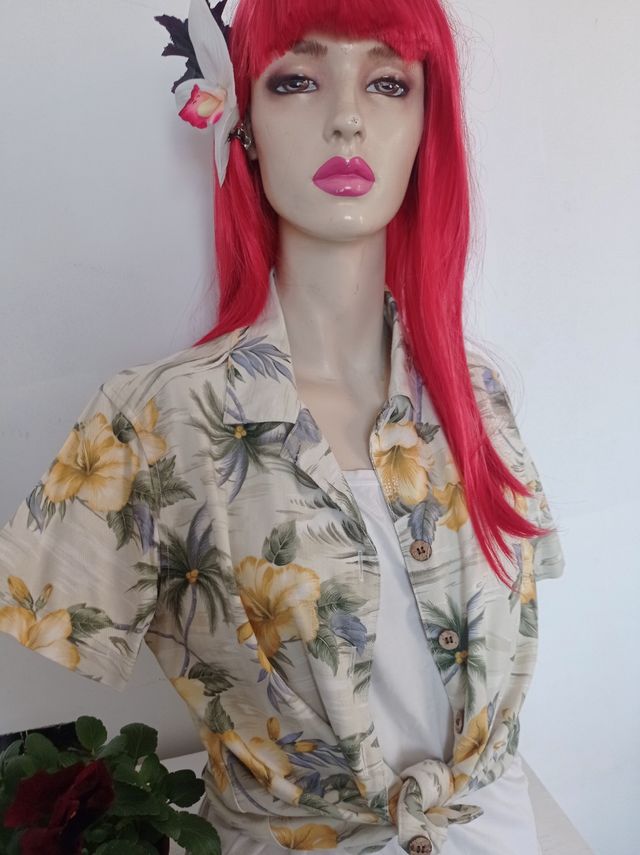 Pin up Rockabilly Camisa Hawaiiana Vintage