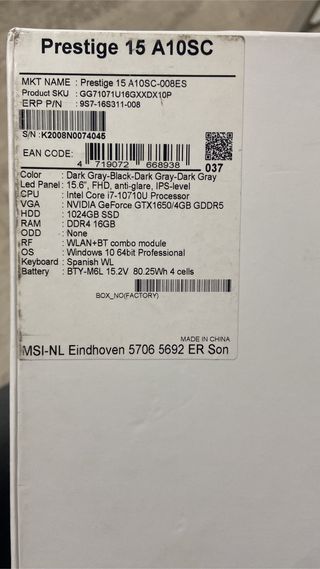 Computer portatile MSI prestige