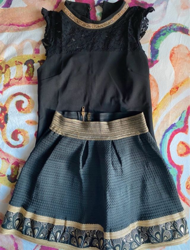 conjunto falda y blusa