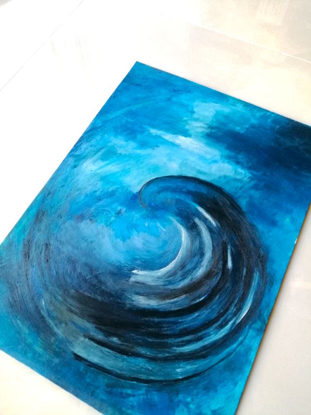 L’onda, Dipinto ad olio