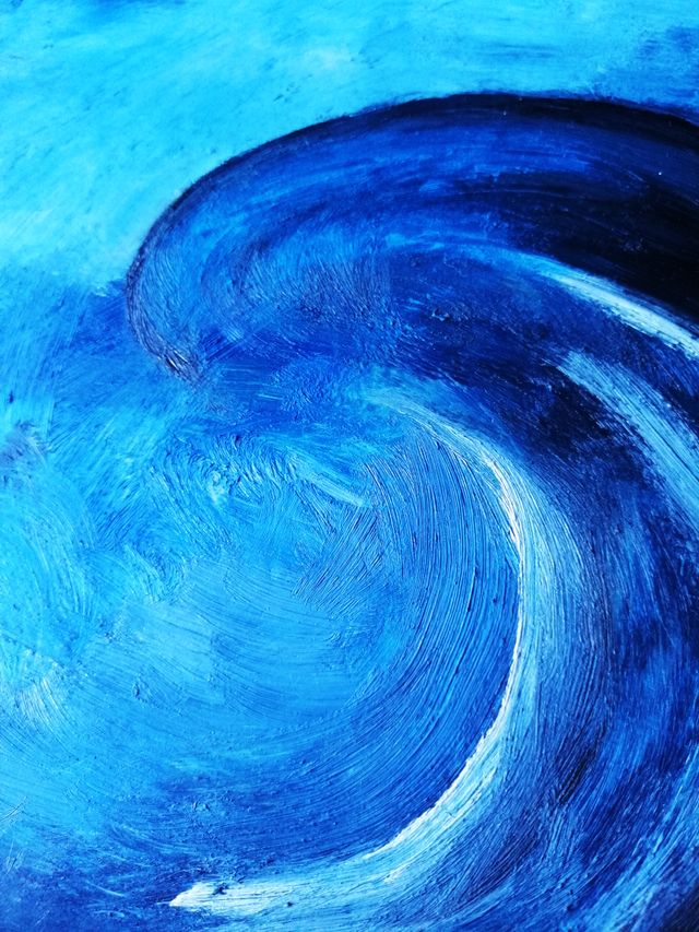 L’onda, Dipinto ad olio