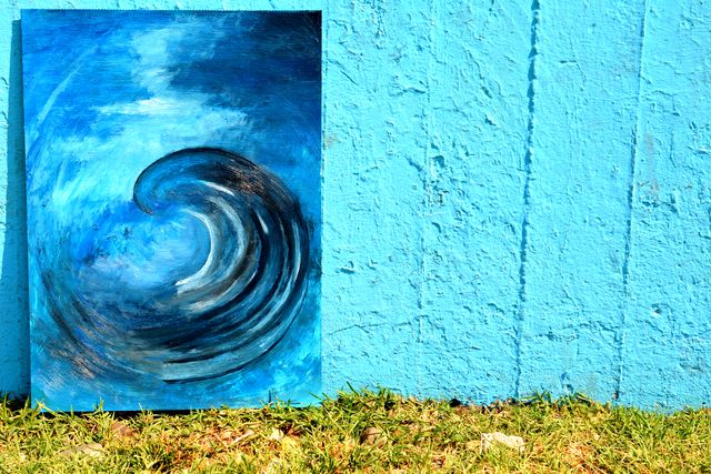 L’onda, Dipinto ad olio