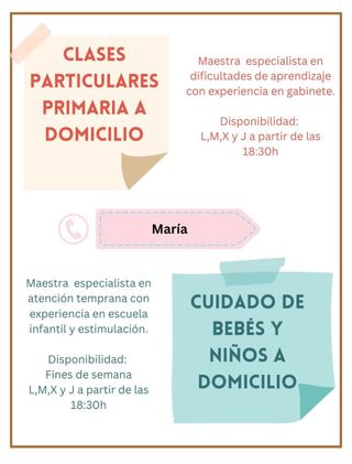 Clases Particulares  infantil Primaria y Musica