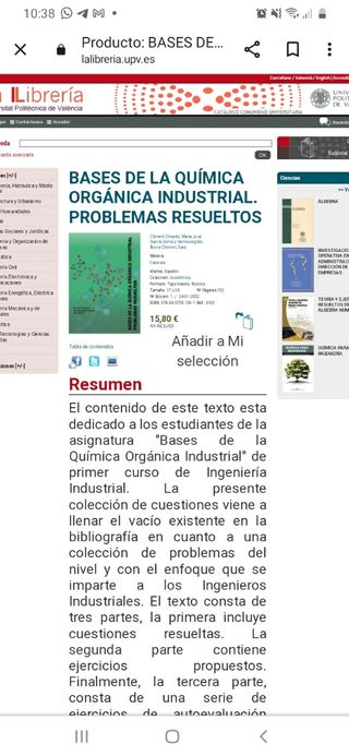 Problemas resueltos Química Orgánica UPV