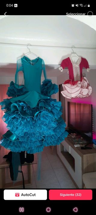 Traje de Flamenca...VERDE AGUA 150€ ROSA 60€