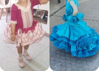 Traje de Flamenca...VERDE AGUA 150€ ROSA 60€