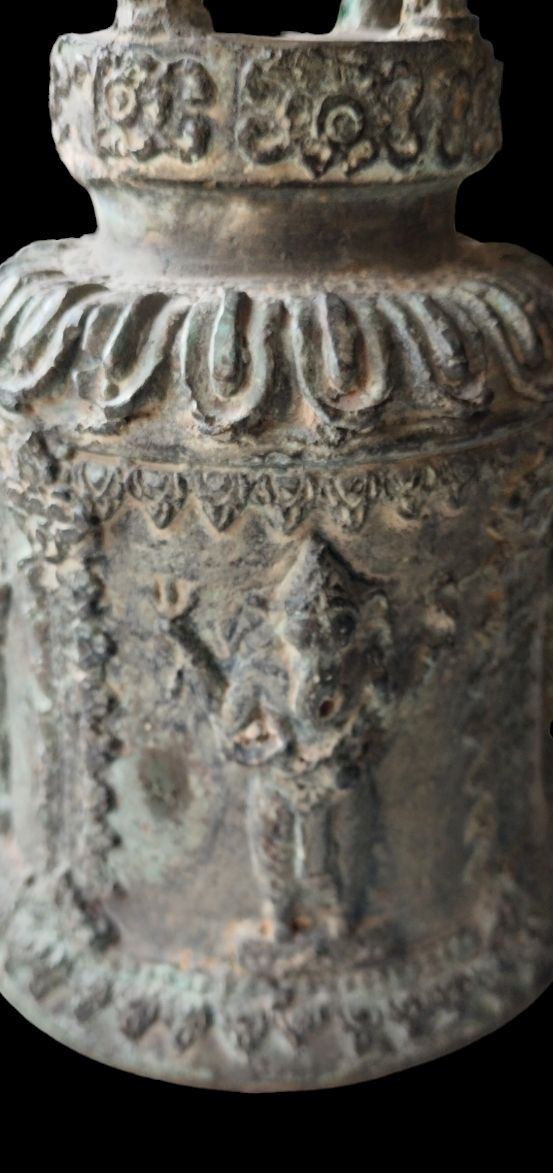 Campana Hindú Templo de Bronce Siglo XVIII XIX