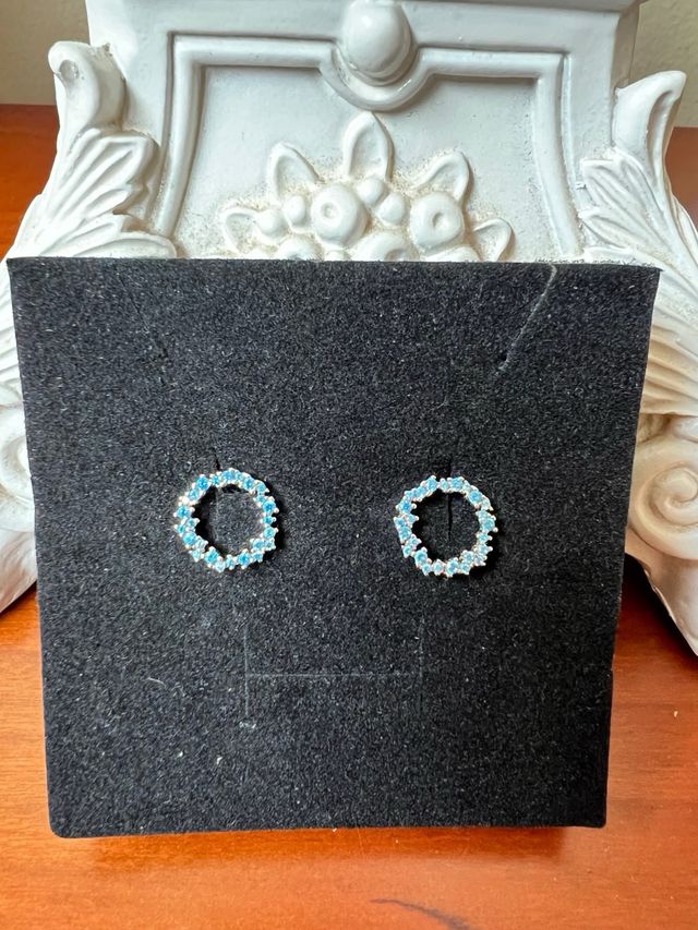 pendientes plata de ley piedras azules
