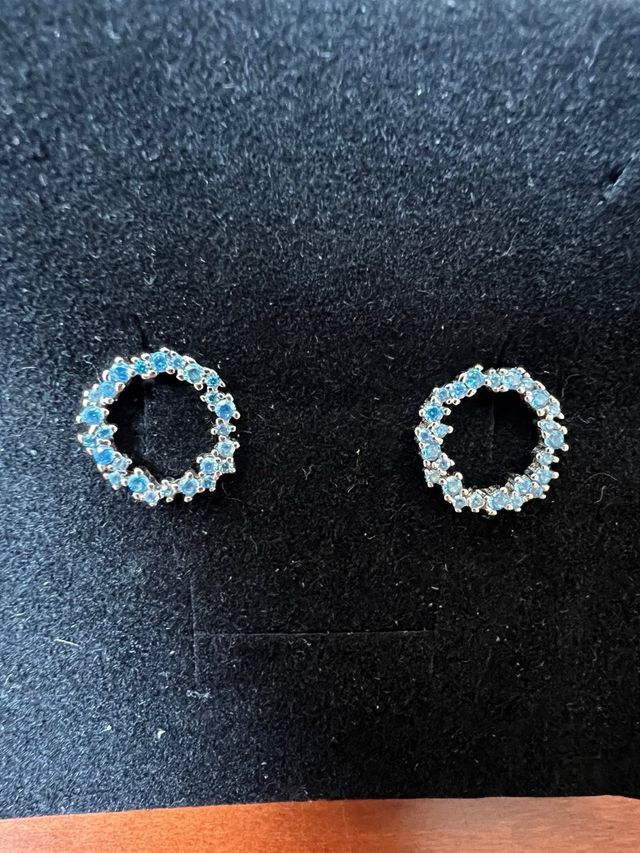 pendientes plata de ley piedras azules