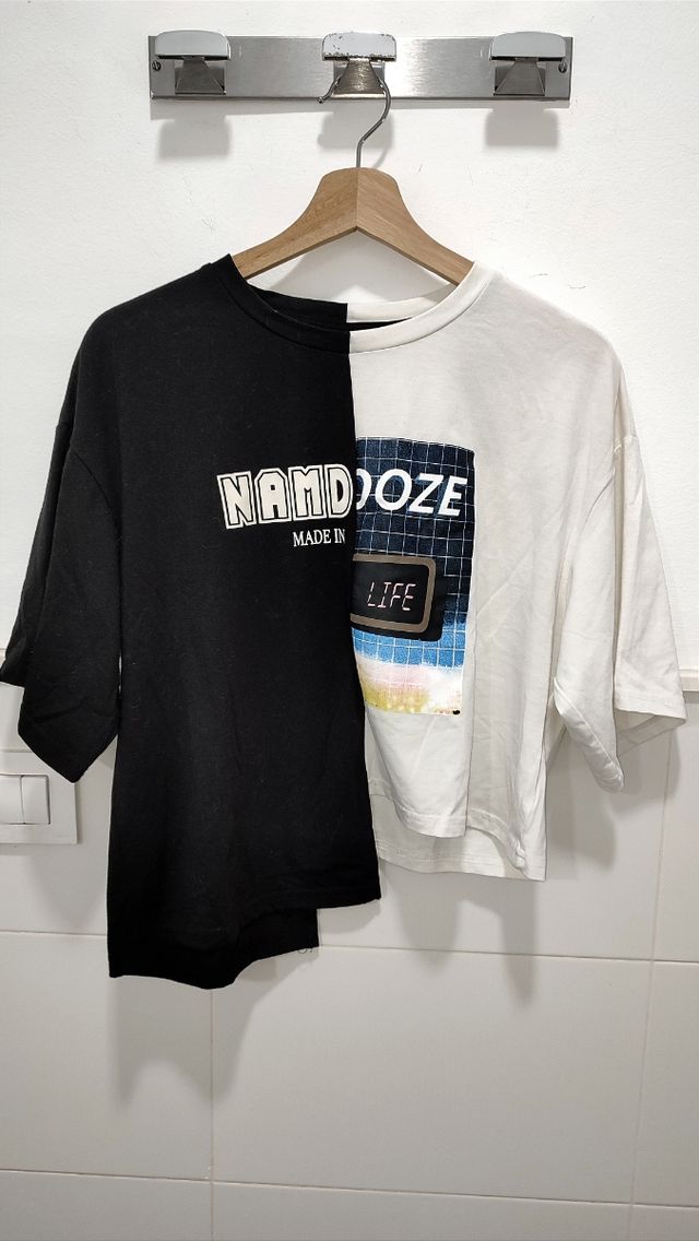 Camiseta oversize asimétrica