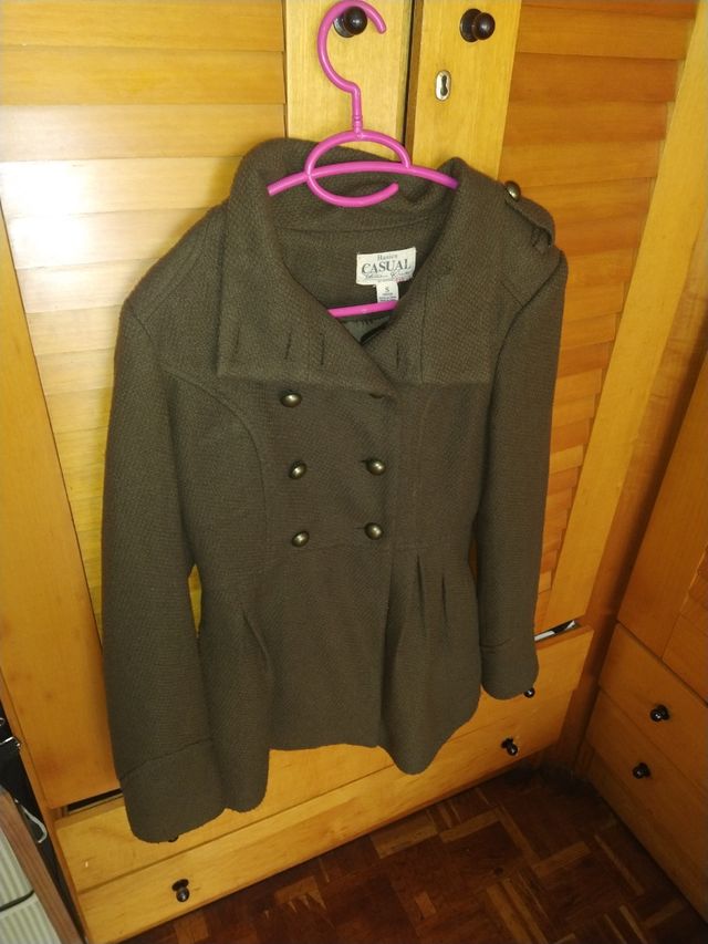 Abrigo mujer talla S, verde musgo