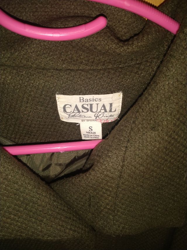 Abrigo mujer talla S, verde musgo
