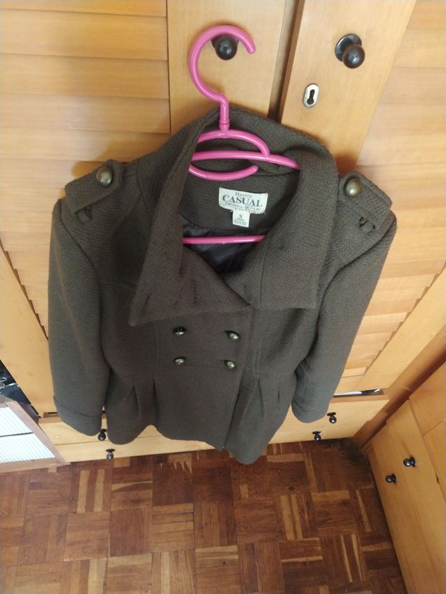 Abrigo mujer talla S, verde musgo