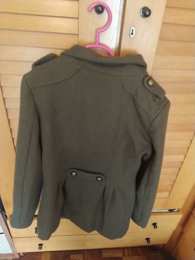 Abrigo mujer talla S, verde musgo