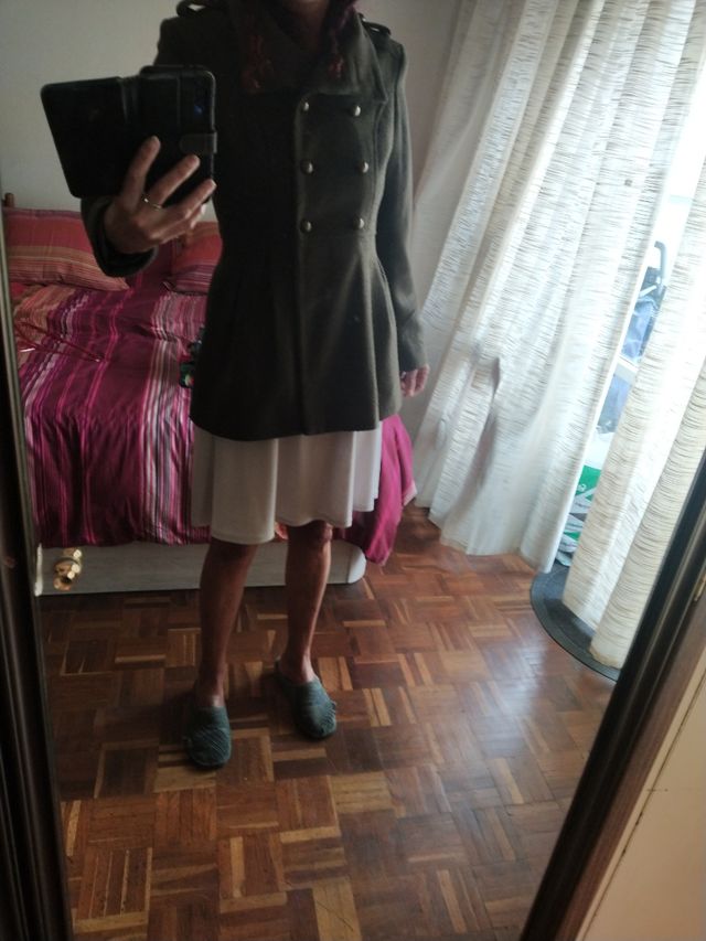 Abrigo mujer talla S, verde musgo