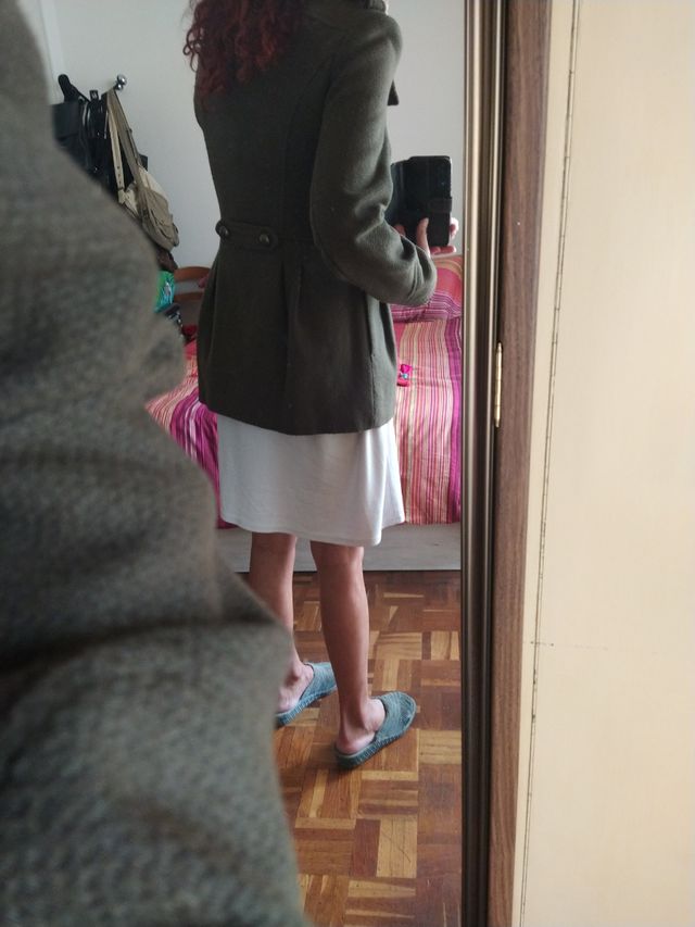 Abrigo mujer talla S, verde musgo