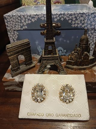 Pendientes chapados oro vintage nuevo