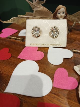 Pendientes chapados oro vintage nuevo