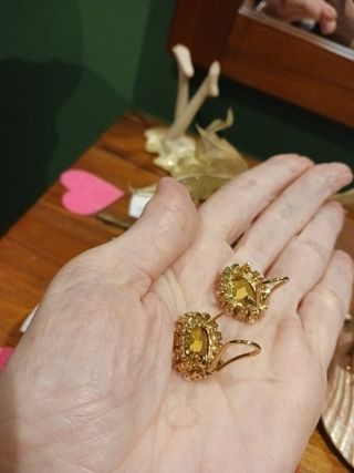 Pendientes chapados oro vintage nuevo