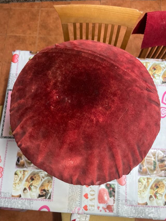 antico sgabello per pianoforte rosso NAPOLEON