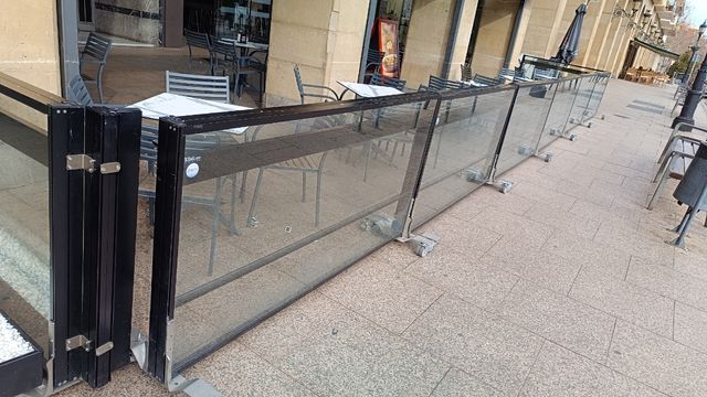 Mamparas telescópicas para terraza bar/restaurante