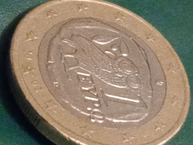 MONEDA DE 1 EURO GRECIA "BUHO DE LA SUERTE". 2002,