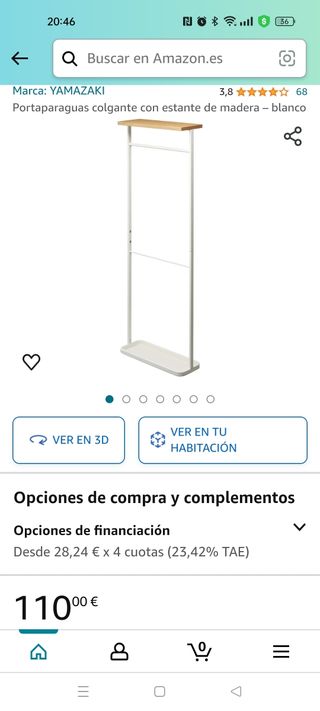 Paragüero colgante con vacía bolsillos