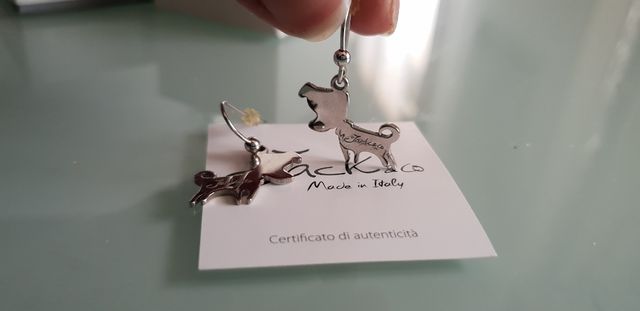 Orecchini in argento 925 cane